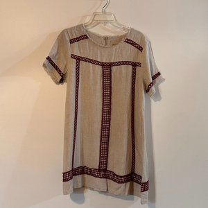 Moon River Beige and Red Dress Large